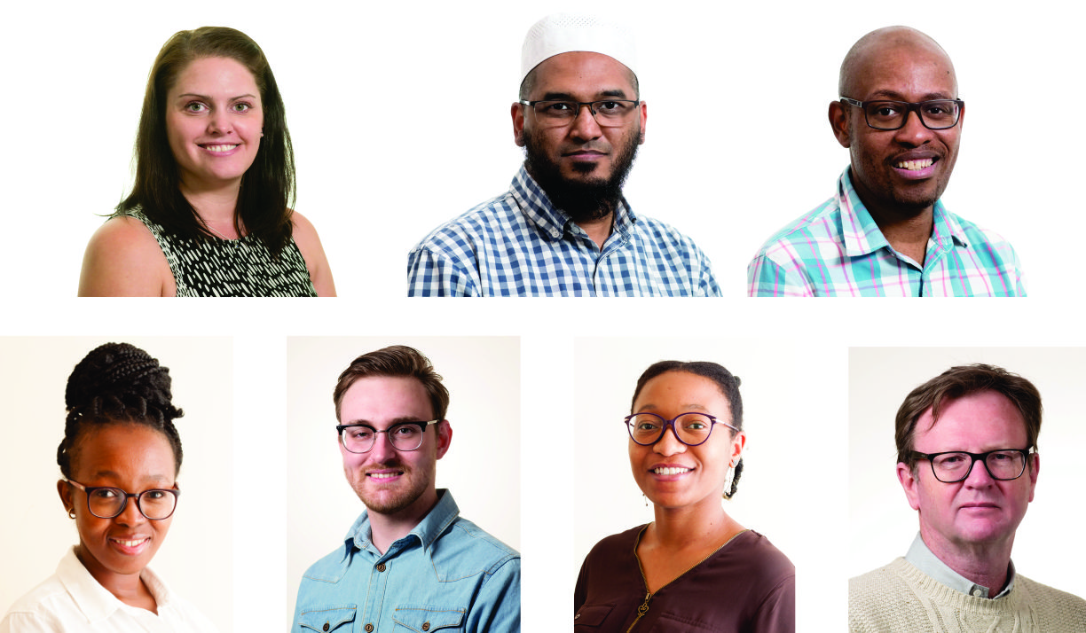From top L to R they are Kristie Bloom, Abdullah Ely, Njabulo Mnyandu, then bottom L to R Nozipho Mlotshwa, Dylan Kairuz, Nyasha Gorogodo and Patrick Arbuthnot AGTRU Team